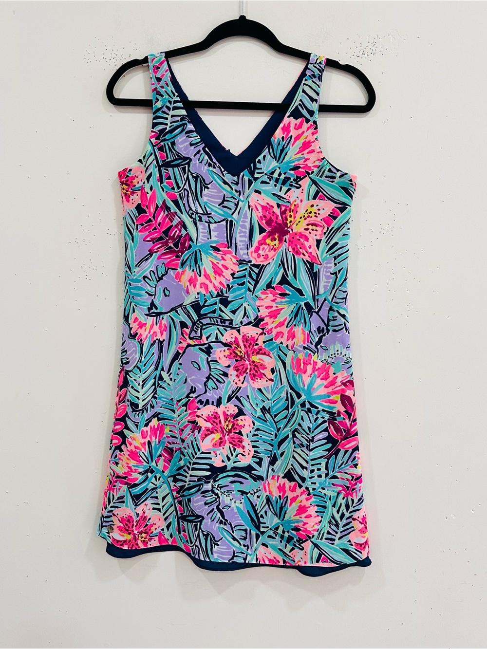 Lilly Pulitzer Florin Reversible Sleeveless V-Neck Dress In Slathouse Soiree XXS